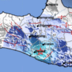 Warna biru pada peta ini menunjukkan wilayah Sesar Opak yang sedang aktif. Menyebabkan wialayah Jogjakarta diguncang gempa sebanyak 22 kali dalam sepekan, data hingga Jumat, 6 Februari 2026. Foto: BMKG