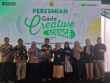 Memberikan pemahaman aplikasi keungan secara inklusif dan aman, PT Pegadian Wilayah XII telah membukan Gade Creative Lounge ke-32 di ka,pus FE Universitas Jember. Foto: Ist