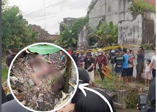 Ibu dan abak perempuan warga Ngajuk ditemukan dalam kondisi meninggalkan dunia di belakang gedung bekas puing bangunan bekas asrama polisi di Desa Rejoagung, Kecamatan Ploso, Kabupaten Jombang, pada Rabu (25/2/2026). Foto: Instagram@wargajombang
​