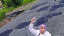 Inilah sukses gubernur Jateng Luthfie yang telah  menembel 93.000 lubang dinjalan. Foto: 