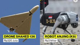 Iran gagah punya drone Shahed yang terbukti hebat untuk menyerang ⁹. Polri punya 14 unit Robodog K9 Rp3 miliar/unit. Foto: Instagam/ist