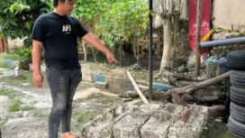 Inilah balok balok baja antikarat yang dicuri tujuh orang dari bawah jrmbatan tiang pancang jembatan Suramadu. Foto: warta baru