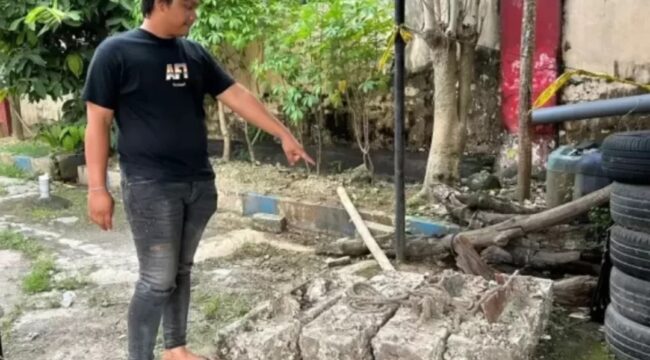 Inilah balok balok baja antikarat yang dicuri tujuh orang dari bawah jrmbatan tiang pancang jembatan Suramadu. Foto: warta baru