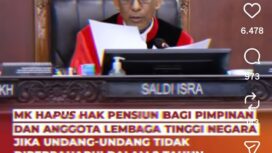 Putusan MK terkait gugatan UU Pensiun DPR RI. MK menyatakan UU itu melanggar UUD 45. Foto: Instagram@mahkamah-konstitusi