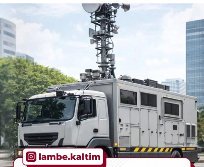 
					Mobil unit pelacak dan penyadap sinyal. Foto: Instagram@lambe_kaltim