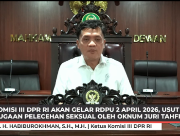Bukan perslingkuhan biasa, Ketua Komisi III, Habiburockman umumkan secara resmi Rapat Dengar Pendapat (RDP) soal pelecehan seksual yang dilakukan oleh seorang ustad tanggal 2 April 2026. Foto: Instagram@habiburokhman