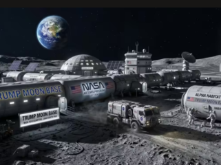 Beginilah kampung hunian di bulan yang akan dibangun oleh NASA diberi nama: Pangkalan Bulan Presiden Trump. Foto: thetimesofindia