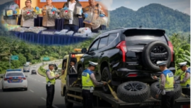 Di dalam ban serep inilah pelaku menyembunyikan sabu 26,7 kh, diangkut menggunakan towing dan Pajero sebagai kamufalase. Foto: Instagram@warta.com
