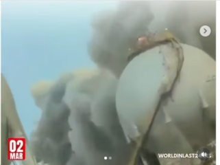 KIlang minyak Ras Tanura milik ASrab Saudi, Senin 2 Maret 2026, terbakar hebat akibat dihancar drone Iran. Foto: Insragram:worldinlast24houss