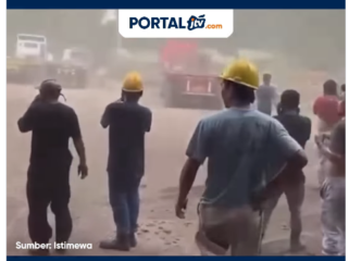 Terjadi kecelakaan kerja, sebuah besi tua digerinda meledak mirip bom. Seorang pekerja tewas, dan satunya lagi mengalami luka berat. Terjadi di pengolah baja PT Greel Wall Steel, di desa janti, kecamatan Waru, Sidoarjo, Senin, 6 April 2026. Foto: Instagram@portalJTV