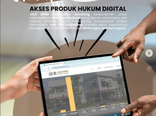 Secara kelembagaan dan personal  DPRD Jombang berkomitment untuk menyebarluaskan produk-produk hukum melalui Melalui platform Jaringan Dokumentasi dan Informasi Hukum (JDIH), masyarakat kini dapat dengan mudah mengakses seluruh produk hukum daerah mulai dari Peraturan Daerah (Perda), Peraturan DPRD, hingga dokumentasi berita dan kegiatan legislasi. Foto: Instagram@djih_dprd_jombang