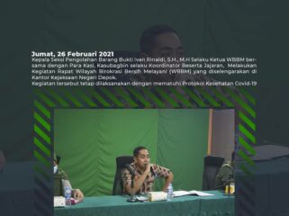 Foto dokumen saat Jaksa Ivan Rinaldi SH, MH sedang rapat di kantor Kejaksaan Negeri Depok, Jabar, sebeluum dipindah tugas ke Kejaksaan Tinggi Banten. Foto: Instagram@kejaksaannegeri depok