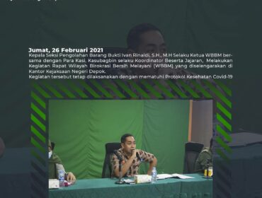 Foto dokumen saat Jaksa Ivan Rinaldi SH, MH sedang rapat di kantor Kejaksaan Negeri Depok, Jabar, sebeluum dipindah tugas ke Kejaksaan Tinggi Banten. Foto: Instagram@kejaksaannegeri depok