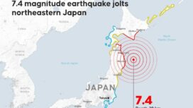 Pantai Timur Jepan dihantam gempa magnetudo 7.4, Senin 20 April 2026. Nuncul tsunami 3 meter, tetapi kondisinya tenang. Foto: antara