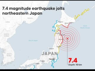 Pantai Timur Jepan dihantam gempa magnetudo 7.4, Senin 20 April 2026. Nuncul tsunami 3 meter, tetapi kondisinya tenang. Foto: antara