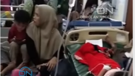 Suasana RSUD Palmatak, kabuopaten kepulauan Anambas, Kepri, penuh sesak untuk merawat sebanyak 155 siswa SD, SMP SMA yang diduga keracunan makanan dari MBG, Rabu 15 April 2026. Foto: instagram@oborlan.negri