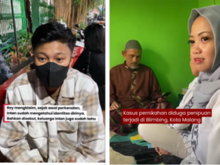 (Kiri) Yupi Rere alias Rey sebagai wanita adam (Wadam). (Kanan) Intan Anggraeni saat melaksanakan acara akad nikah secara siri di Malang, 3 April 2026. Isu ini kemudian mencuat keluar secara publik akibat keterangan Intan. Foto: instagram/ ist