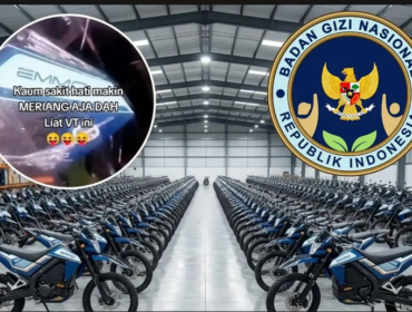 BGN merupakan lembaga yang paling moncer di Indonesia, sudha membeli lebih 21.000 unit motor listrik untuk operaisonal MBG di daerah. Foto: fajar.co