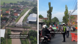 Jembatan Bokwedi yang dijadwalkan berlangsung cukup lama, yakni mulai 6 April hingga 30 November 2026. Foto: Instagram@seputar_pasuruan