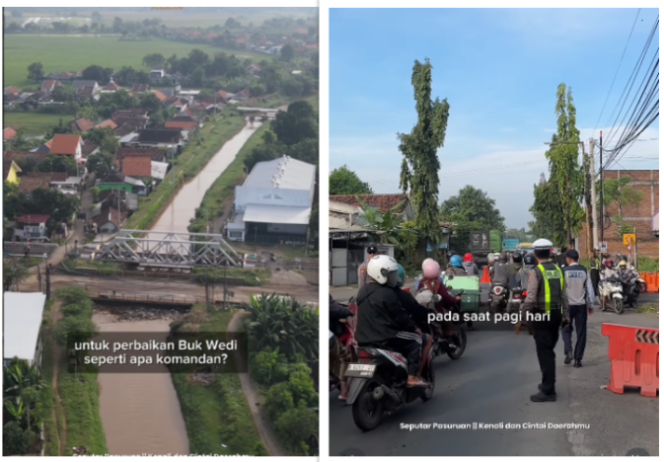 
					Jembatan Bokwedi yang dijadwalkan berlangsung cukup lama, yakni mulai 6 April hingga 30 November 2026. Foto: Instagram@seputar_pasuruan
