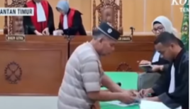 Suharto, mantan bendahara Polres Samarinda, divonis hukuman 4 tahaun penjara. Ia menerbitkan 196 kali surat pewrintah bayar totlanya mencapai Rp 4 miliar lebih. Foto: Instagram@kompas.com