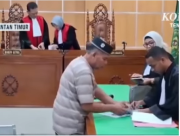 Suharto, mantan bendahara Polres Samarinda, divonis hukuman 4 tahaun penjara. Ia menerbitkan 196 kali surat pewrintah bayar totlanya mencapai Rp 4 miliar lebih. Foto: Instagram@kompas.com