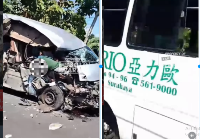 
					Sebuah ambulans milik Ario, perusasaja jasa pemakam Surabaya alami kecelakaan segti tiga beruntutn saat mengantar jenazah ke jemberu, terjadi Jalan Raya Malasan Wetan, Tegalsiwalan, Probolinggo, Rabu  1 April 2026, hanya dua orang dari Toyota HiAce. Foto: Instagram@wartabromo