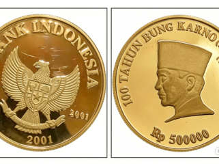 Inilah koin khusus peringatan 100 Tahun Bung Karno yang diterbitkan oleh BI tahun 2001, jumlahnya hanya 4.000 keping. Foto: ist
