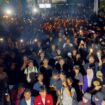 Suasana menjadi chaos, saat aksi itu berjalan hingga malam hari di depan gedung gubernur Kaltim, Selasa malam, 5 Mei 2026. Foto: instagram@mahasiswa.if