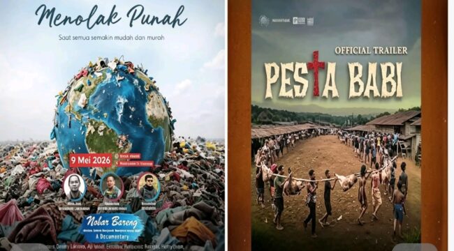 Dua film dokumenter ini sedang mengejutkan Indonesia. Menolal Punah dan Pesta Babi. Foto: kolase/ ist
