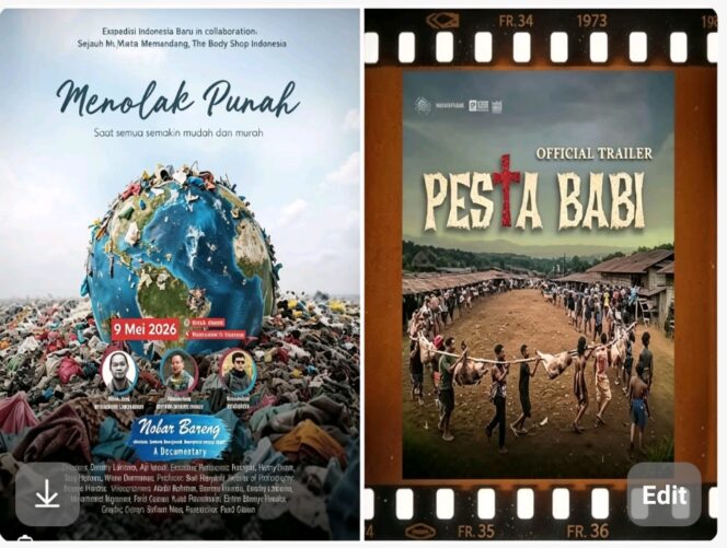 
					Dua film dokumenter ini sedang mengejutkan Indonesia. Menolal Punah dan Pesta Babi. Foto: kolase/ ist
