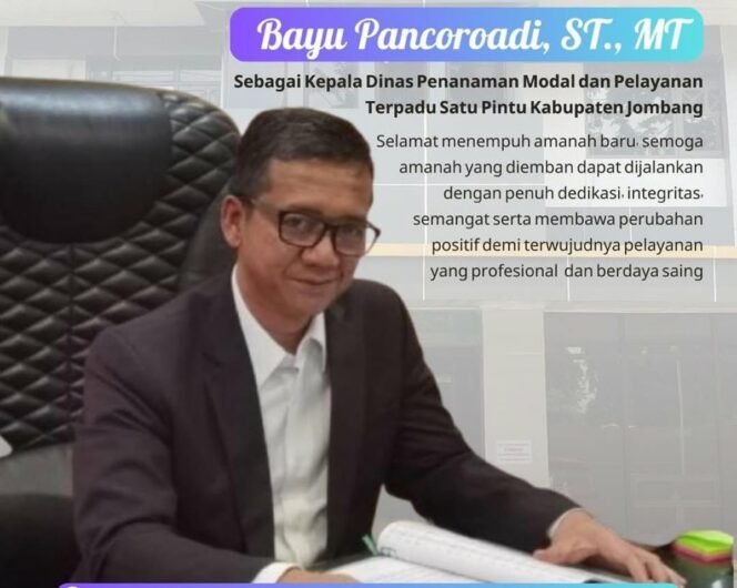 
					Kepala DPMPTSP Kabupaten Jombang, Bayu Pancoroadi.Foto: jombangkab.go.id