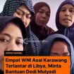 Empat perempuan TKW asal Karawang, Jawa Barat, mengadu dan minta tolong agar bisa pulang ke Indonesia. Permintaan ini langsung direspon Dedi Mulyadi, malam ini mereka berangkat dari Tripoli ke Indonesia. Foto: instagram@dedimulyadi71