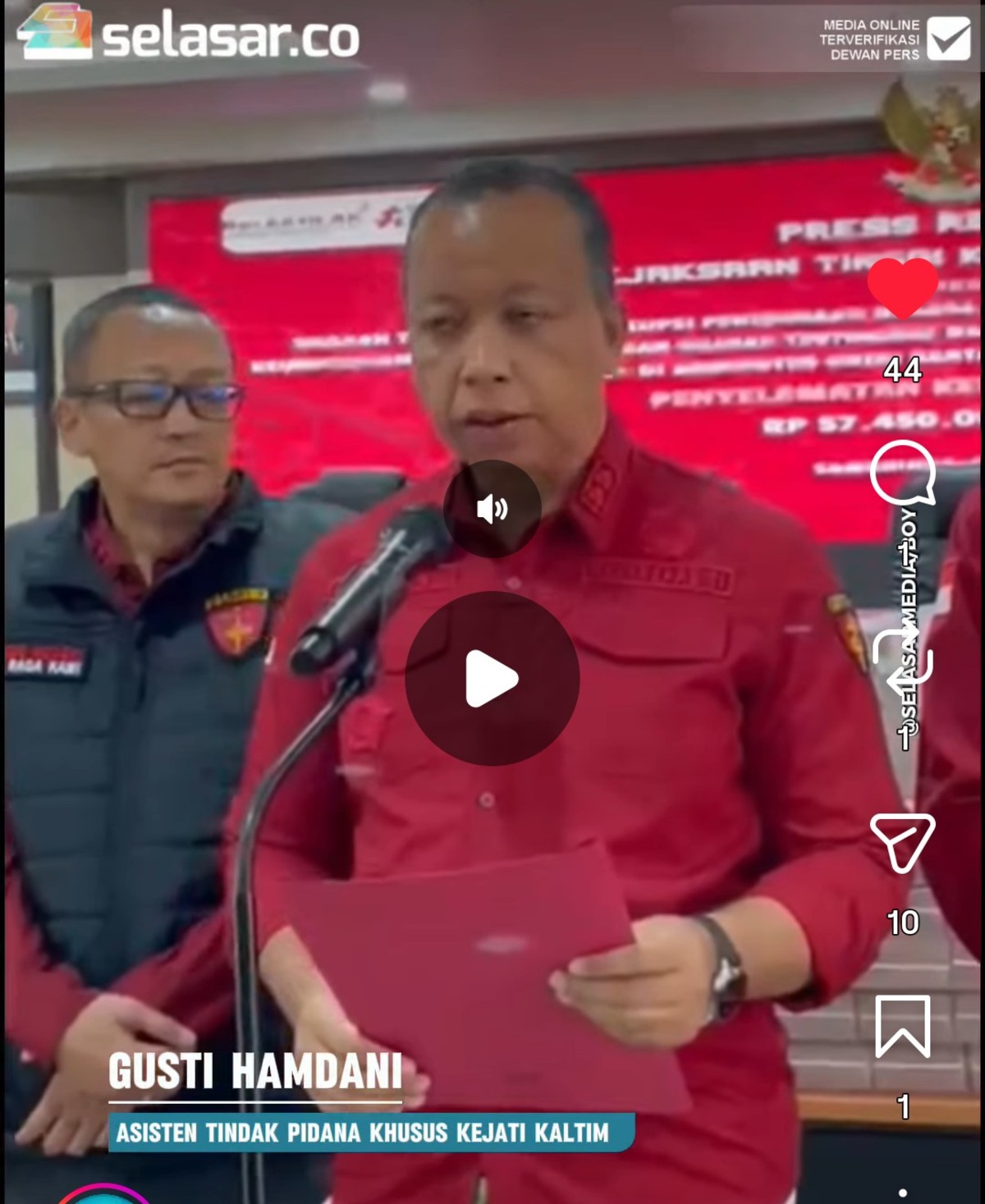 Gusti Hamdani, Asisten Tindak Pidana Khusus Kejaksaan Tinggi Kalimantan Timur. Foto: ist