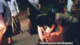Hanya 15 menit setelah insiden pembacokan mantan Kades Wotgalih, Kecamatan Nguling, Pasuruan, polisi meringkus tersangka pelaku pembacok, Rabu 28 Mei 2026. Foto: instagram@kabar_oasuruan