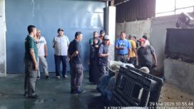 Tim petugas Satpol PP dan Dinas LH Pemkab Jombang, melakukan sidak ke lokasi pabrik pengolah garam CV Suta Samudra, Ngoro, Jomban, Jumat 29 Mei 2026. Foyo: ist
