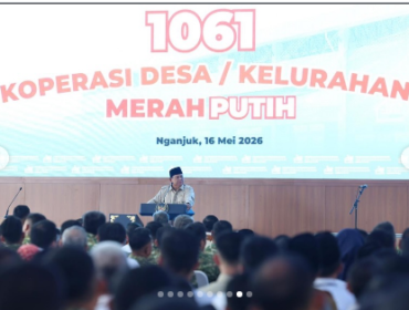 Presiden Prabowo meresmikan 1061 KDMP seluruh Indonesia, dan meresmikan Museum Marsinah, di Nganjuk, Jawa Timur, Sabtu 16 Mei 2026. Foto: Instaghram@prabowopresidenrepublikindonesia