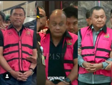 Kejaksaan menahan Trio Macan BGN, setelah 12 jam diperiksa, dan langsung ditahan, Rabu sore, seiitar pukul 17.45, langsung dijebloskan ke tahanan kejaksaan. Foto: ist
