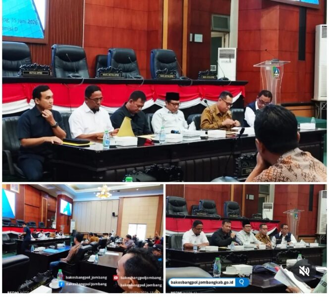 
					Suasana sidang dengar pendapat (RDP) Komisi D DPRD Jombang dalam menangank rencana PHK 1000 karyawan  PT SGS, Senin, 15 Juni 2026. Foto: instagram@dprd_jombang