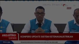 Dirut PLN Darmawan Prasojo menggelar konferensi pers, menjelaskan terjadinya pemadaman listrik di sejumlah wilayah di Jawa. Foto: instagram@garudatv_official