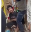 Kondisi satu di antara tiga karyawan yang disekap dengan kaki dirantai di sebuah usahan percetakan di kawasan Senen, Jakarta. Foto: ist