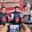 Kasatreskrim Polres Jombang menggekar konferensi pers ungkap penangkapan empat tersangka pencuri motor, spesialis acara hiburan. Fito: ist