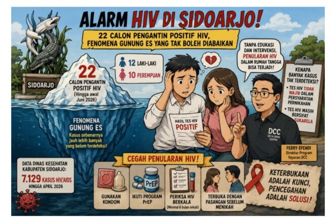 
					Hasil Screening Kesehatan Calon Pengantin, Kadinkes Sidoarjo: 10 Wanita dan 12 Pria Positif HIV