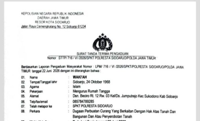 
					Laporan ke polisi