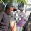 salah satu pelaku (tengah) saat diringkus petugas