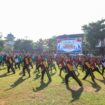 Empat Pilar Peradilan Pidana Jombang saat gelar olah raga bersama, Jumat (24/7/2026) 