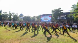 Empat Pilar Peradilan Pidana Jombang saat gelar olah raga bersama, Jumat (24/7/2026) 
