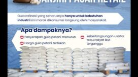 Pemerintah izinkan impor gula rafinasi, tetapi dilarang langsung dijual ke konsumen. Foto: ist