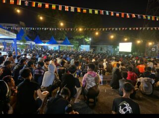 Suguhan pertandingan sepakbola Piala Dunia melahirkam acara nonton bareng di Indonesia. Melahirkan perputaran ekonomi langsung Rp5 triliun. Foto: ist