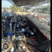 Insiden kecelakaan level tribun penonton acara Drift Nasional ambruk, di area GOR Banyumas, Jateng, Minggu siang, 26 Juli 2026. Foto: rri.com